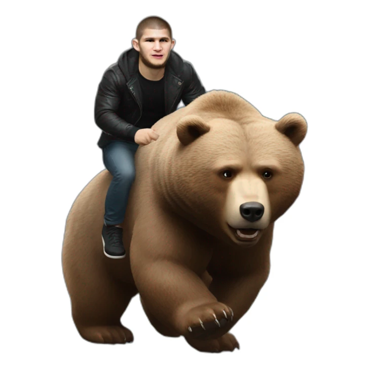 khabib nurmagomedov riding a bear Russia  sticker