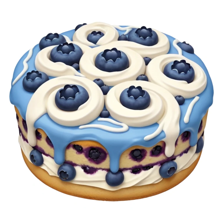 blueberry biscuit with white icing swirls on top sticker