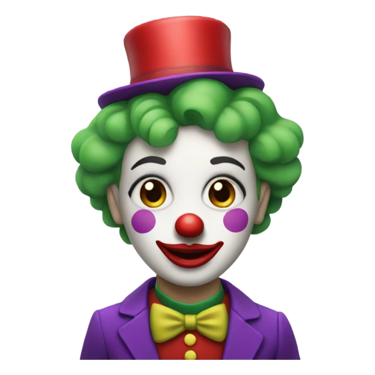 Clown with a purple suit with red lipstick and green hair  sticker