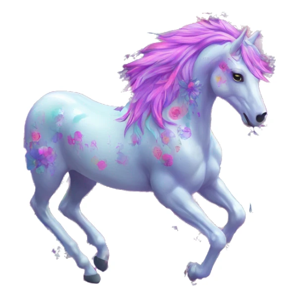 Trippy patchwork transparent Zombie Pegasus unicorn psychedelic flowers floral groovy art neon rave raving sticker