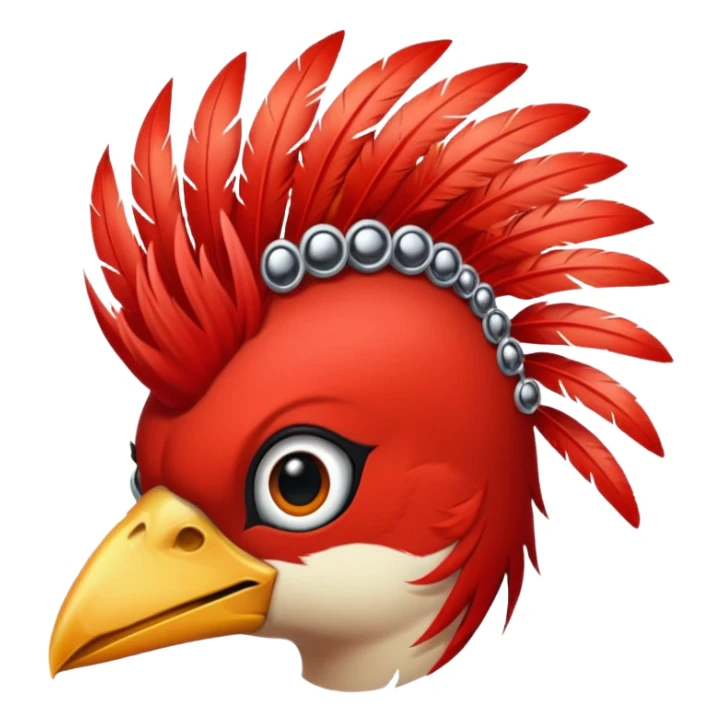 bird with piercings  and mohawk single vibrant colour  sticker