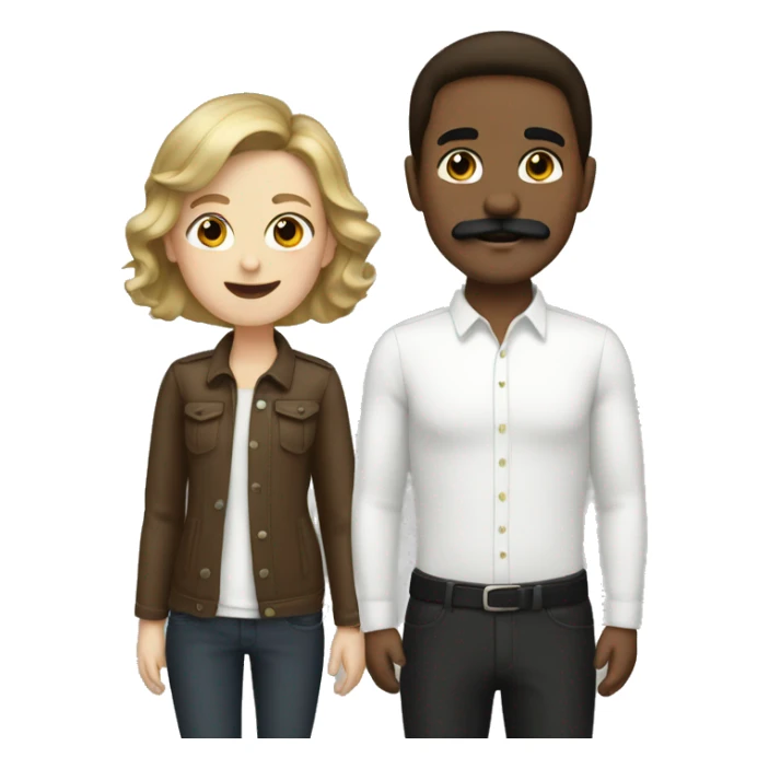 white brown hair black mustache gay couple sticker