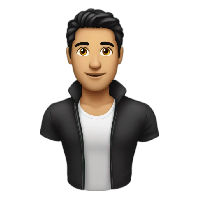 hombre, joven, moreno, cabello mediano, color negro sticker