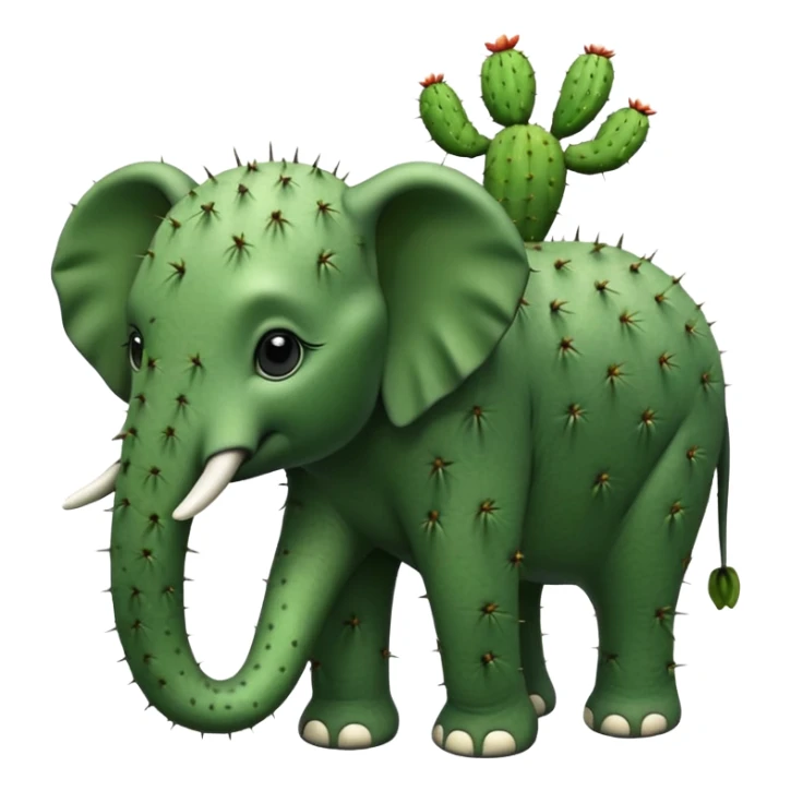 hybrid of an elephant and a cactus sticker
