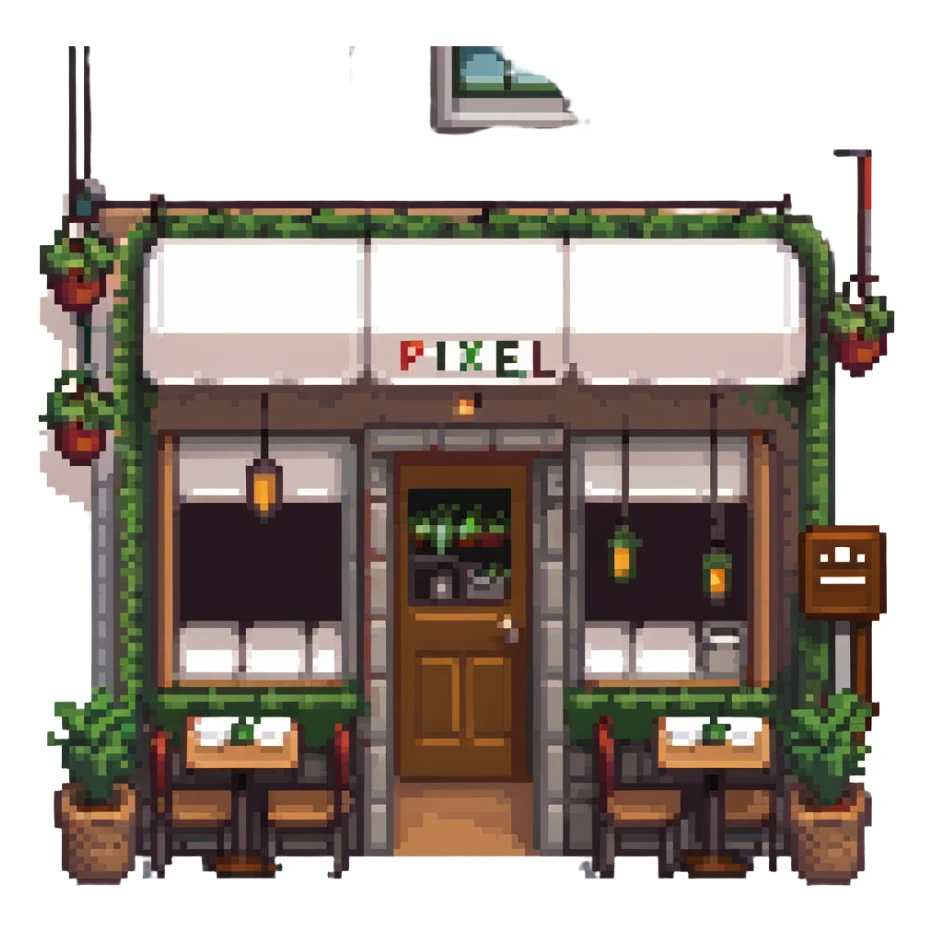 Italian restaurant exterior, cozy and inviting sticker