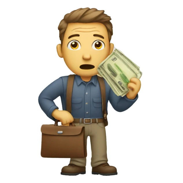 confused man with no money in the wallet sticker