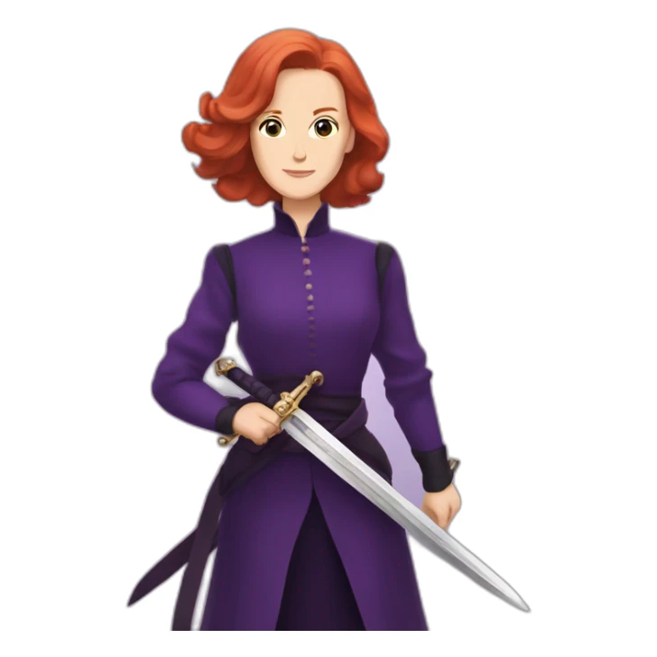 Audrey fleurot in purple with sword sticker