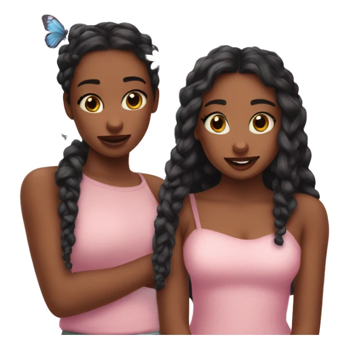 an emoji out of these three emojis 🦋🌸💖 sticker