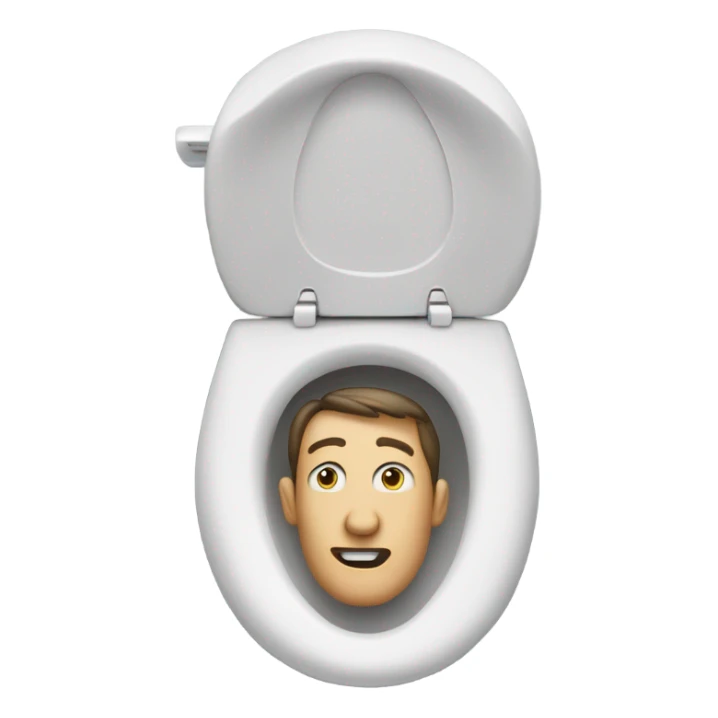 Toilet with a man’s head sticking out sticker