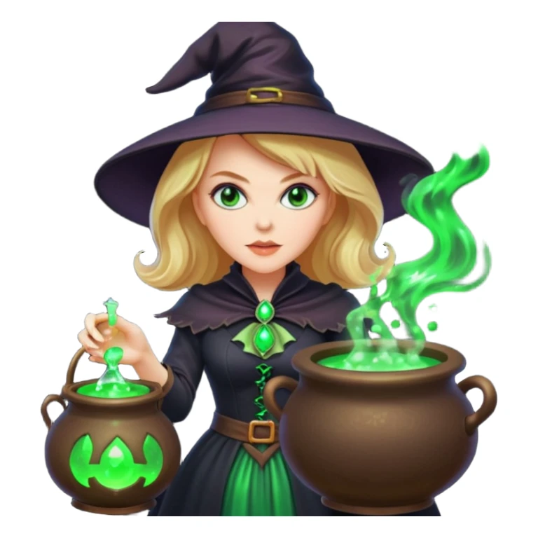 Nicole Kidman making green glowing potion in witch costume sticker