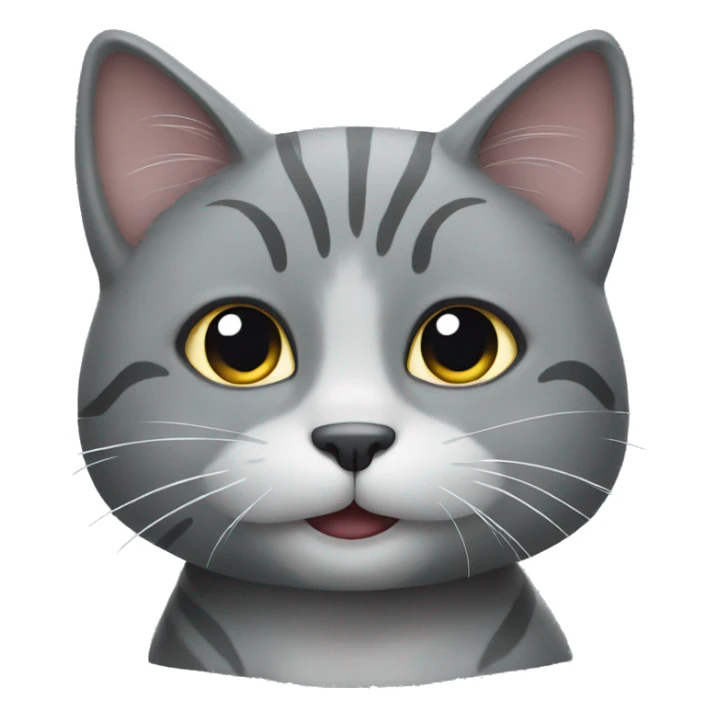 Smiling grey cat sticker