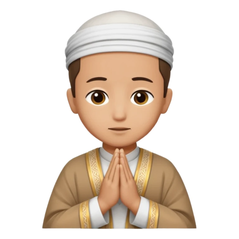 Make a person praying in Islam religion make it face 90° to the left sticker