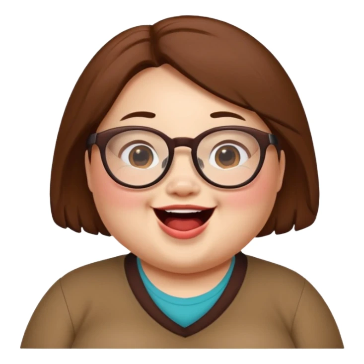 Chubby Laughing Mei mei wearing glasses from turning red sticker