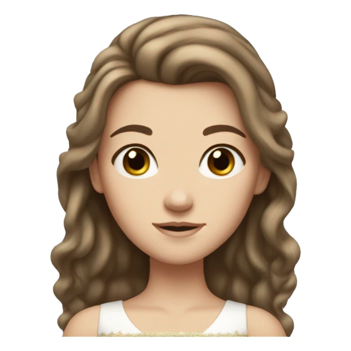 brown hair white girl princess  sticker