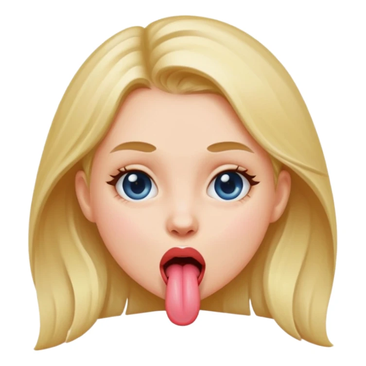 Girl sticking tongue out without middle fingers  sticker
