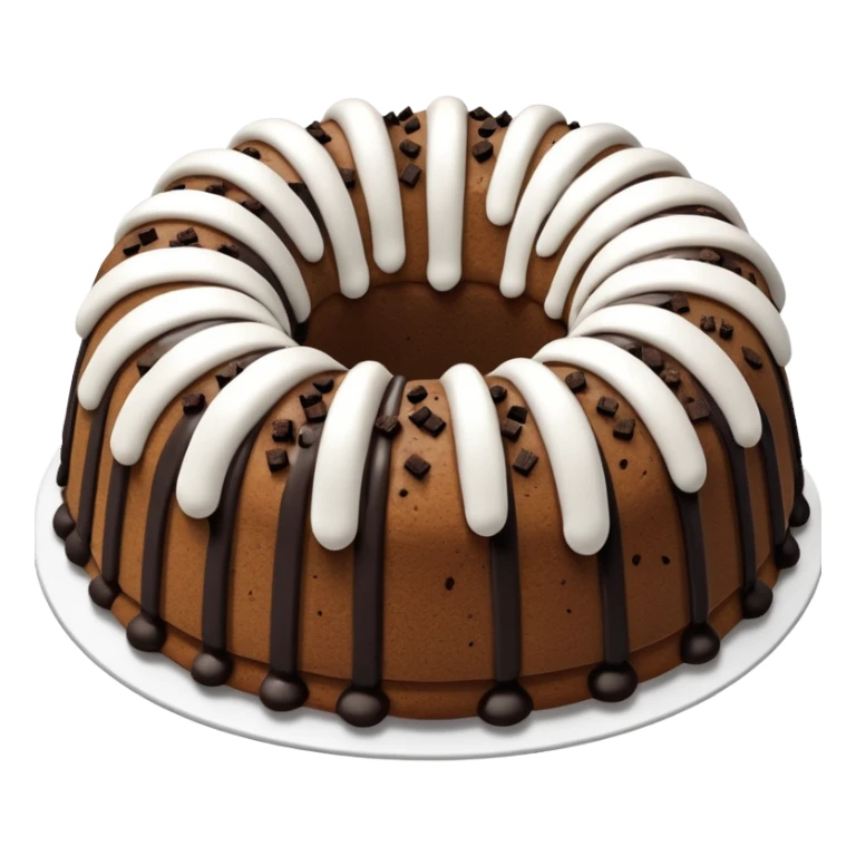 Cookies & cream Bundt cake with only white frosting stripes  sticker