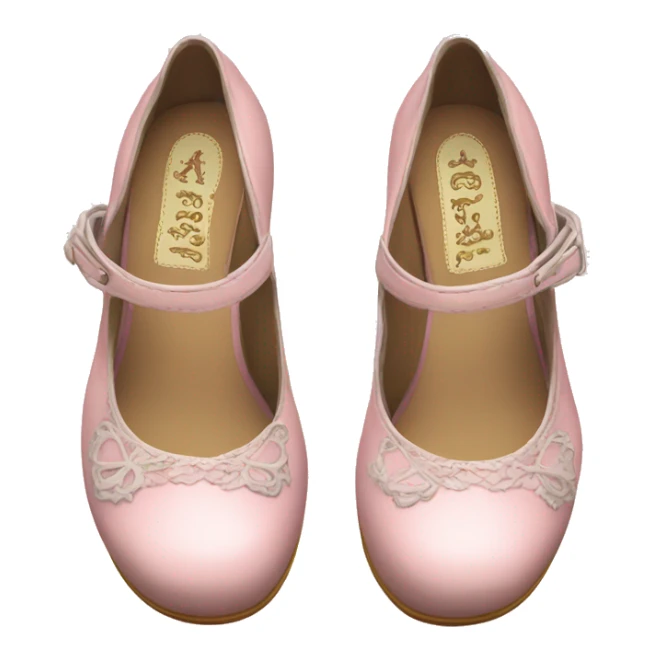 vintage rococo pale pink mary jane shoes sticker