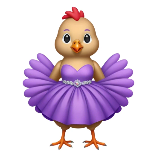 Chicken in a purple wedding dress sticker