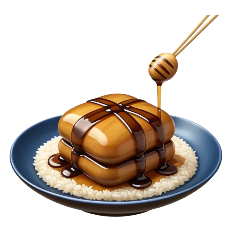 Just Mitarashi dango with shiny soy sauce glaze drizzled over white rice sticker