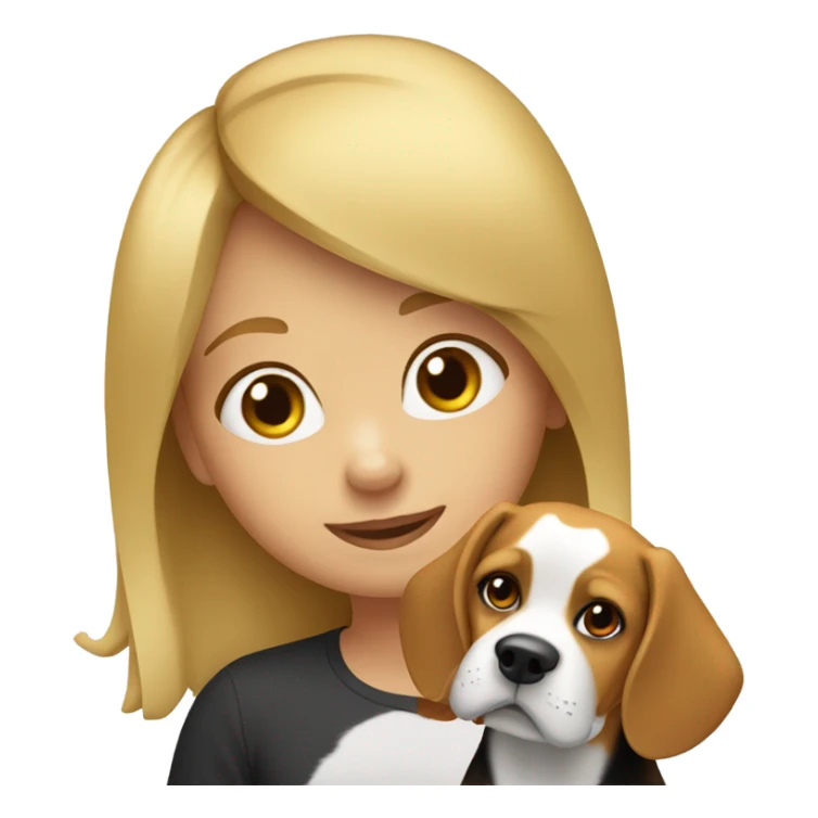 blonde girl with beagle dog  sticker