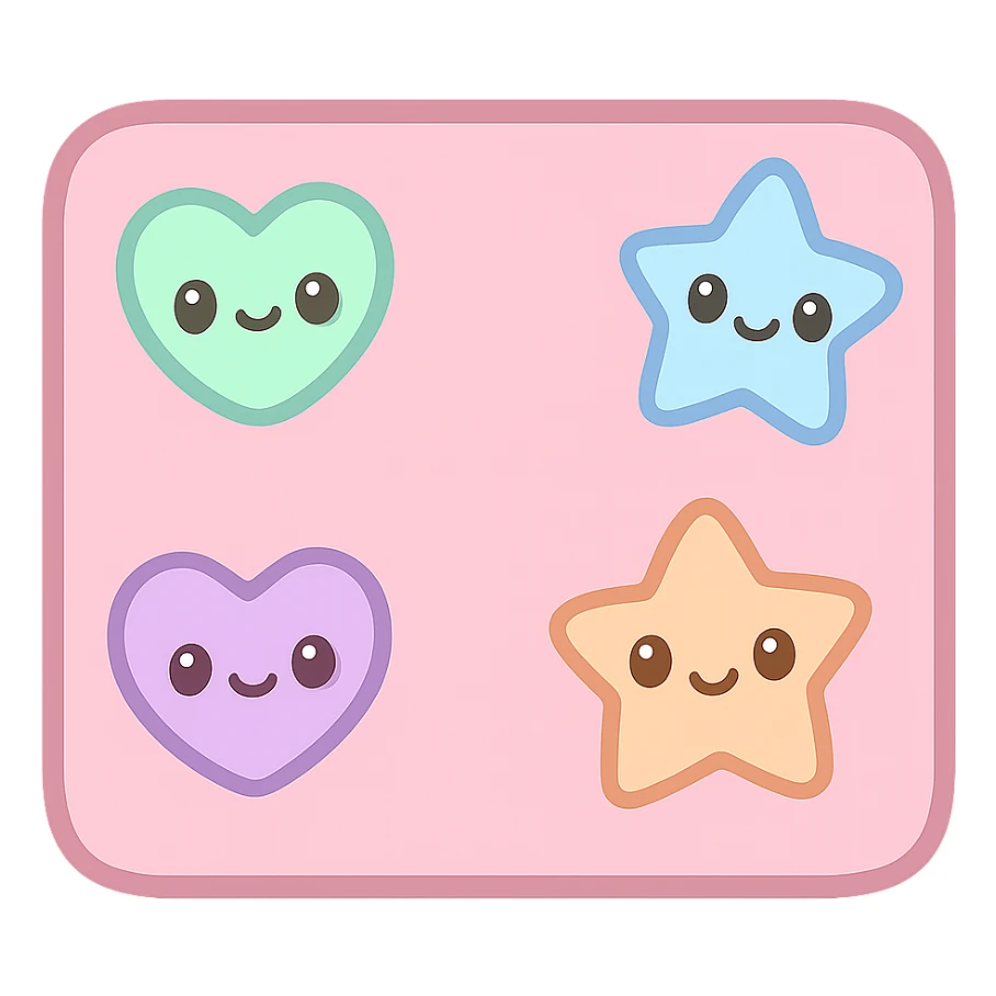 pink pin board kawaii cartoon style with cute pins sticker