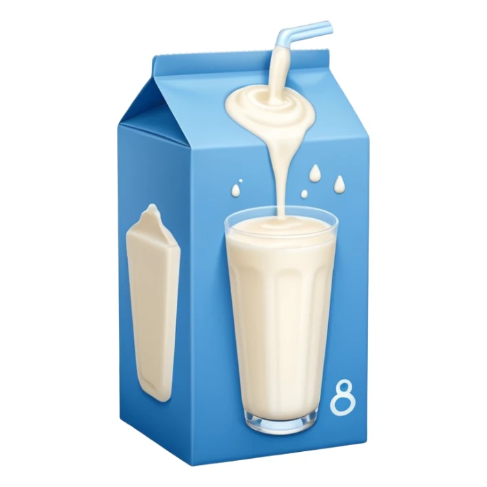Fermented drinkable yoghurt-milk drink kefir in a tall white and blue carton   sticker