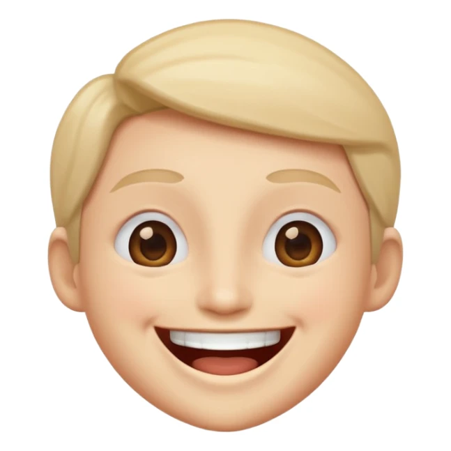 Laughing emoji with eyes open like he’s laughing  sticker