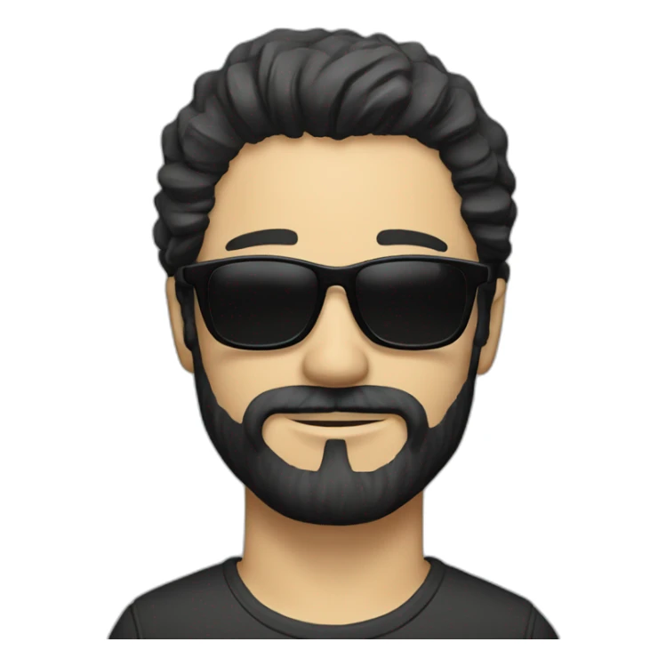bearded white man with black hair and sun glasses sticker