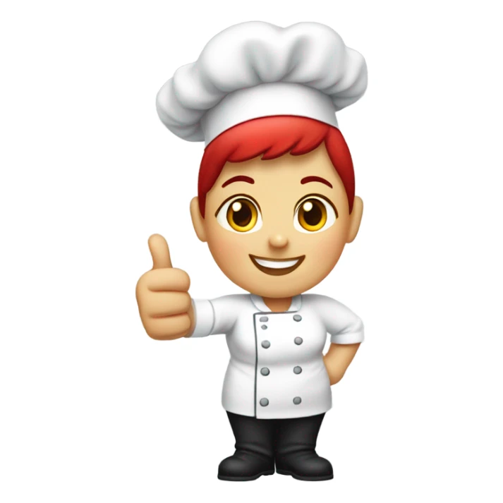red chubby faceShort haired female Chef Giving a Thumbs Up sticker