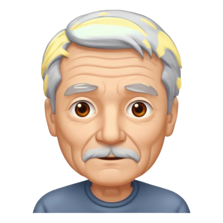 señor muy mayor pelo gris sin bigote sticker
