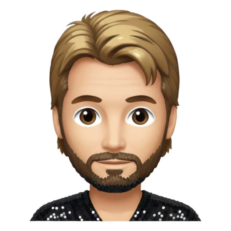 Kenny Loggins with black sequin outfit sticker