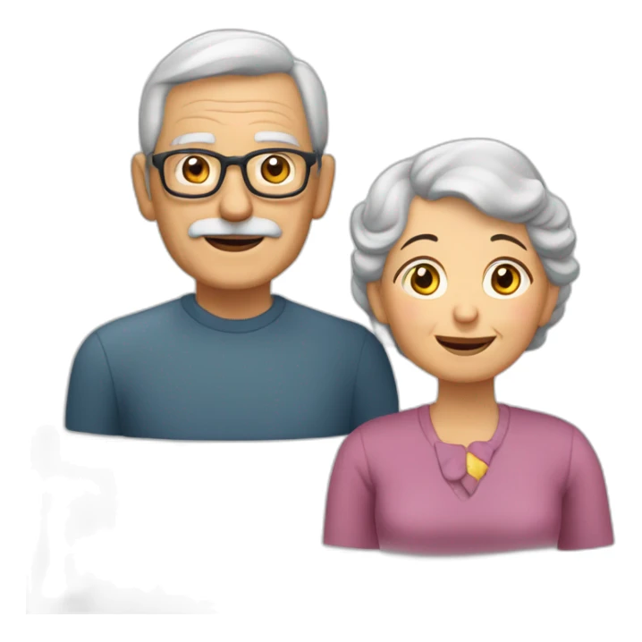 abuelo canoso y abuela castaña sticker
