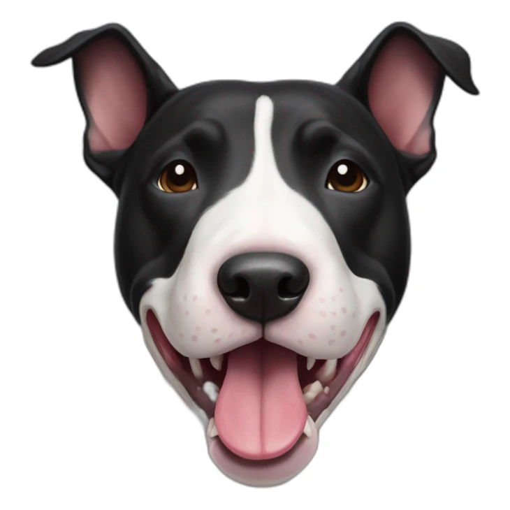 black bull terrier with tongue sticker