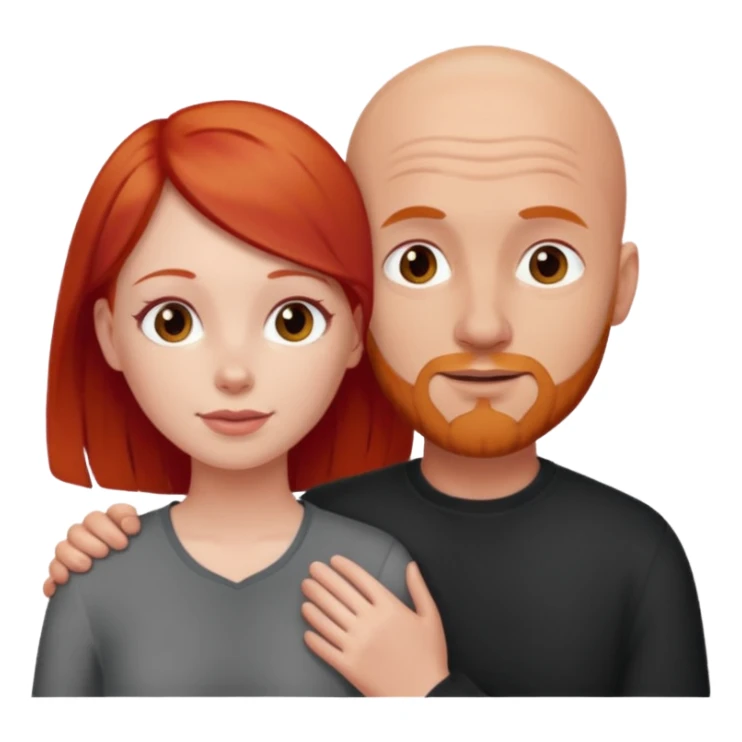Très amoureux gars chauve fille rousse sticker