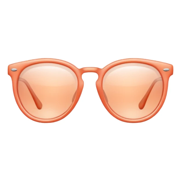 Peach-coral Glasses with subtle shine and curved frame edges. sticker
