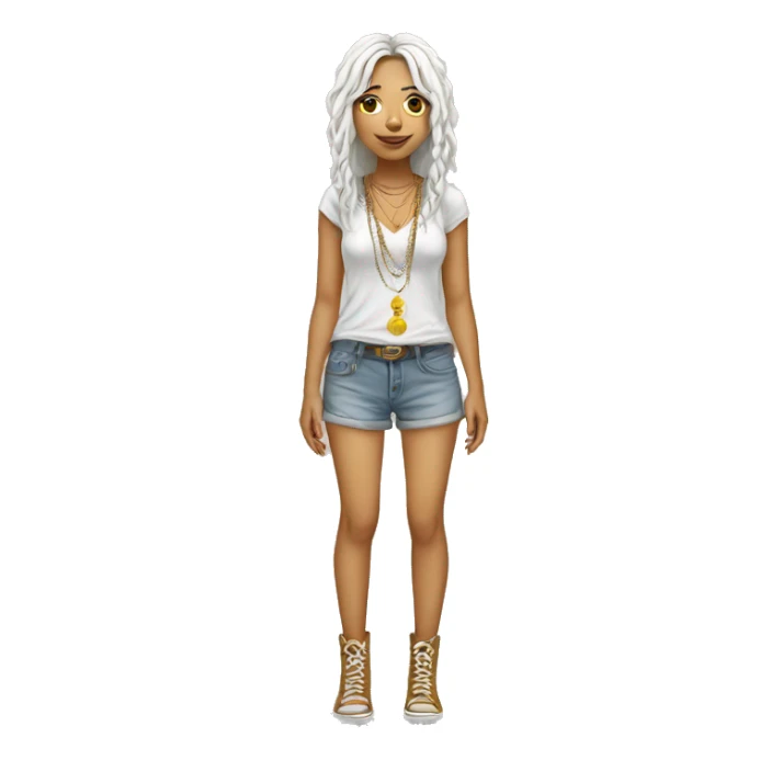 full body white hippy girl with nose ring  sticker