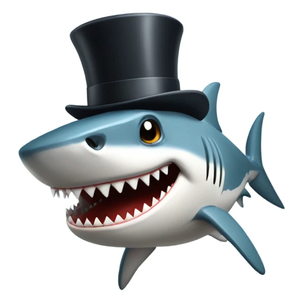Shark with a top hat sticker