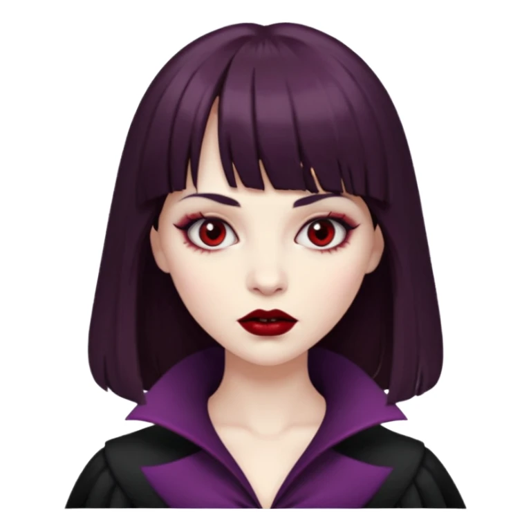 vampire feminine and with bangs  dark brown hair   sticker
