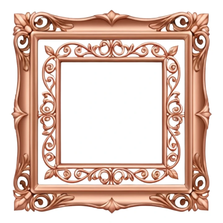  ornate vintage keepsake square rose gold frame sticker