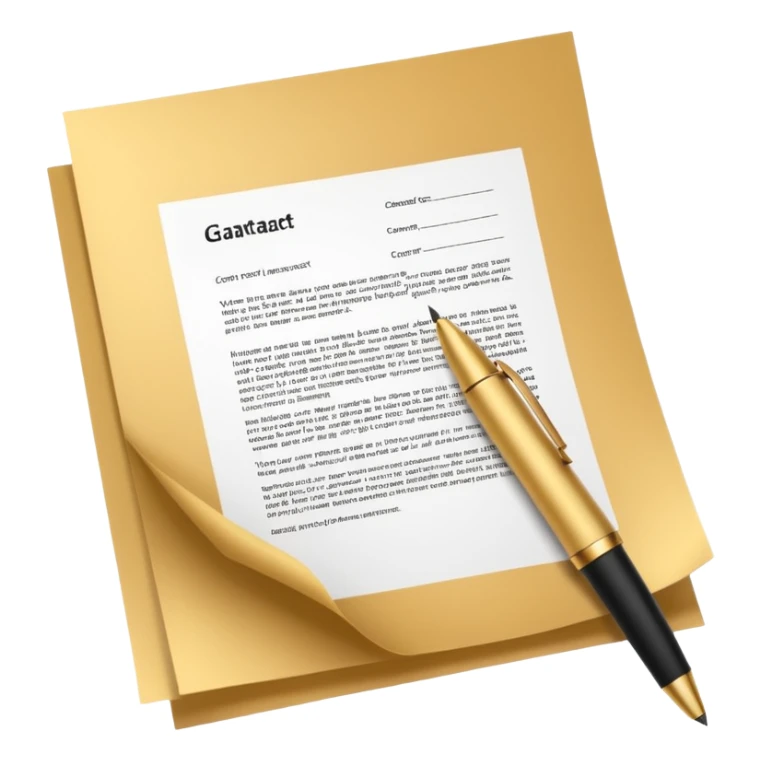 Product guarantee contract golden paper signed sticker