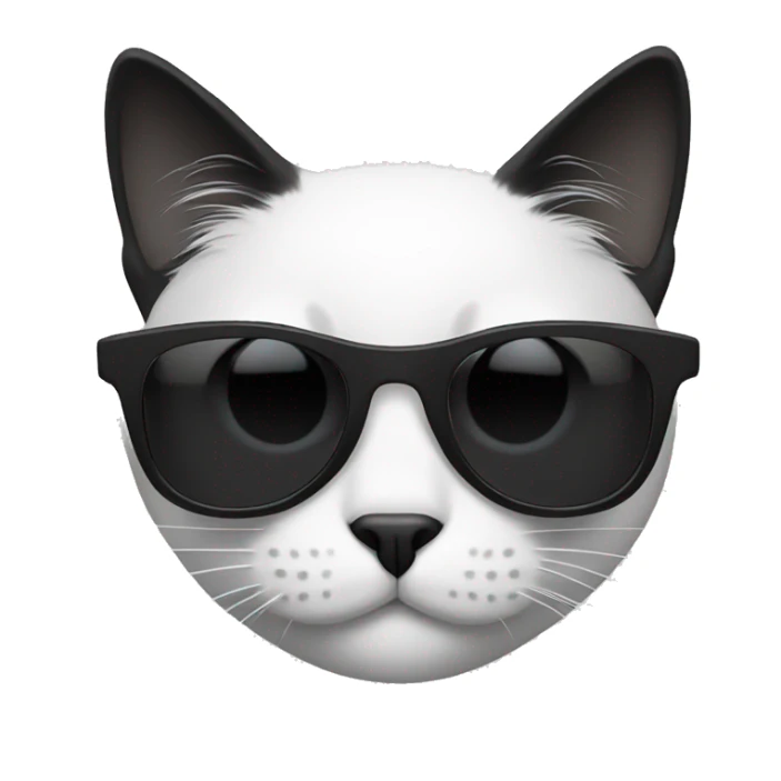 black and white cat with sunglasses sticker