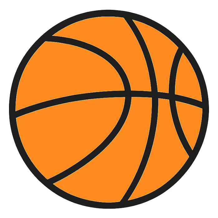 basketball, color outline icon style, vibrant, outlined, simple details sticker