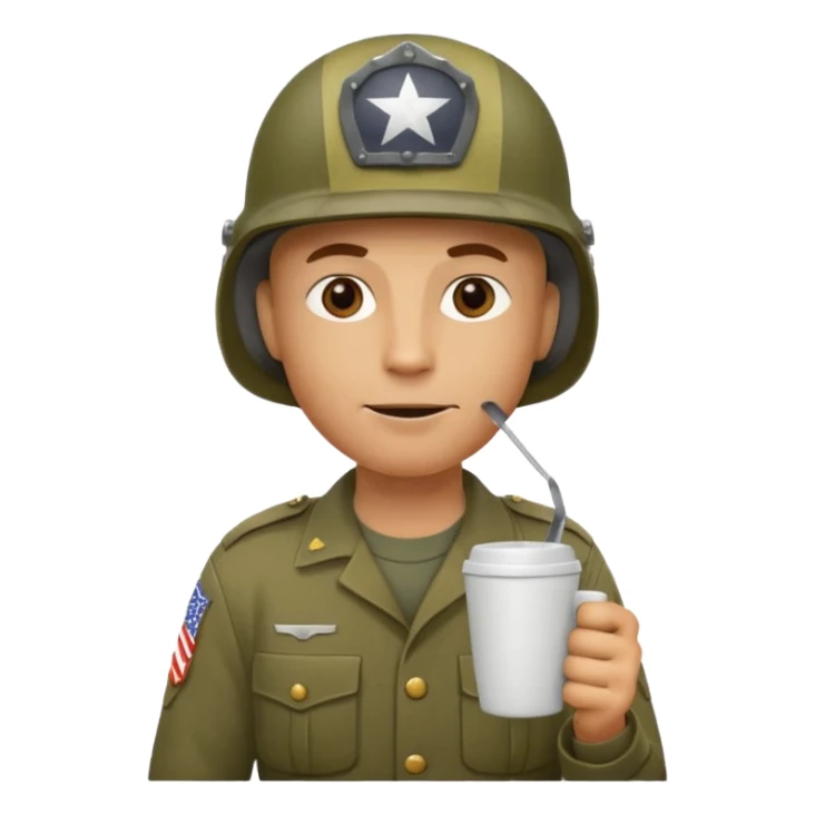 Une Tassae de cafe soldat americain ww2 anthropomorphe  sticker
