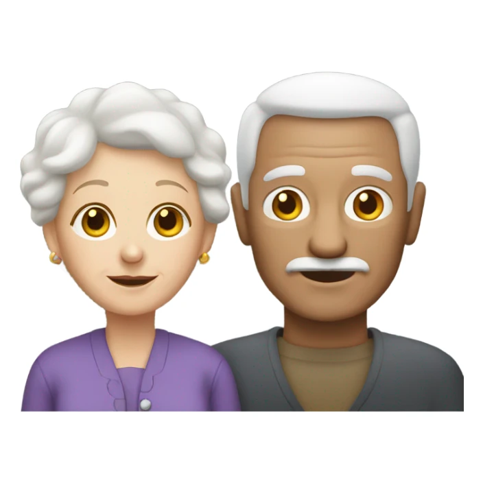 white grandma and white grandpa sticker