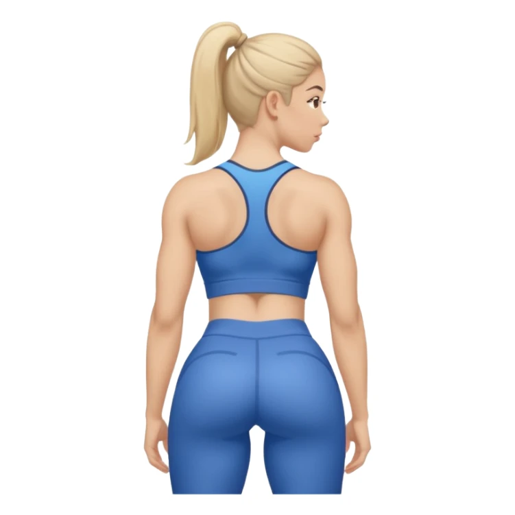 girl working out glutes shirt on but showing from behind  sticker