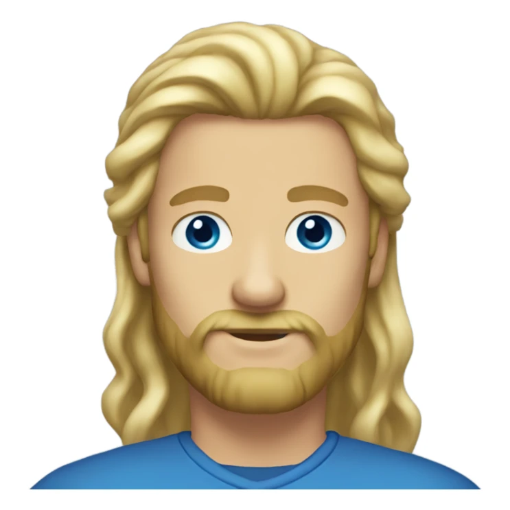 blonde beard with long hair blue eyes sticker