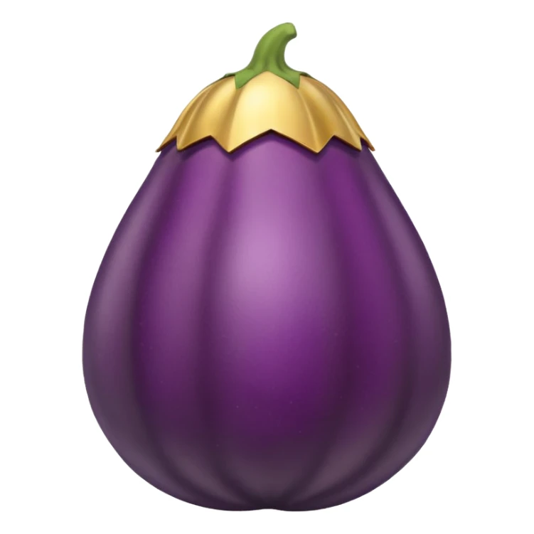Original eggplant emoji wearing a halo sticker