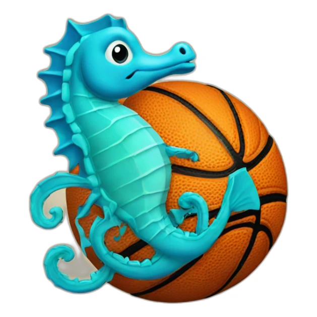 basketball with seahorse decal sticker