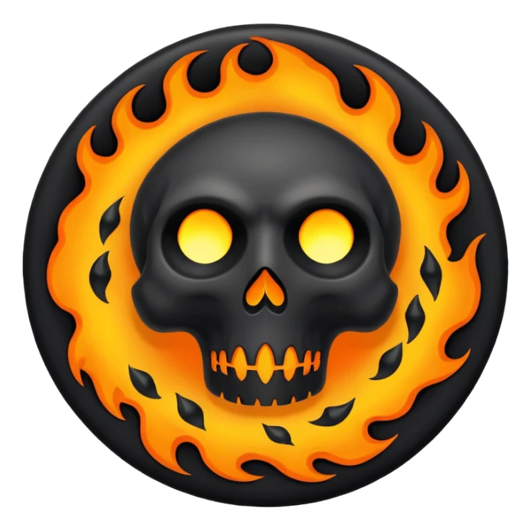 A circular hole (looking top down) with fire and skulls inside, in a dark and gritty style like your bleeding skull art sticker