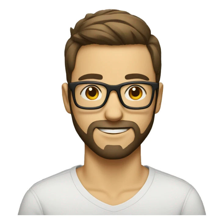 geek guy with glasses with short side trimmed hair and a beard  sticker